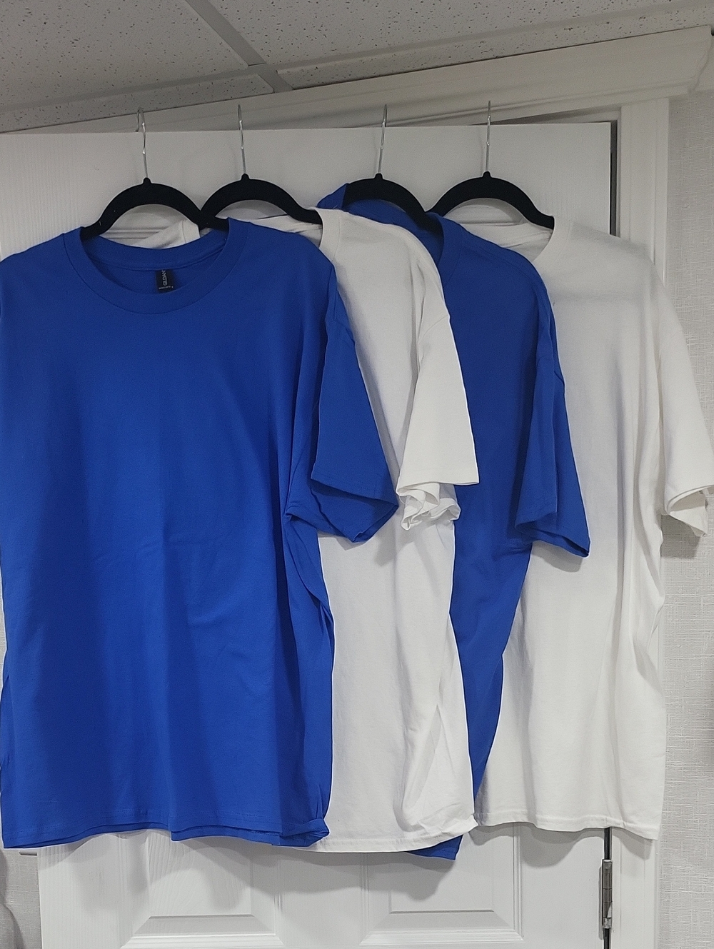 Gildan Short Sleeve Crewneck T-Shirt - Blue & White -NWOT - 4 shirts